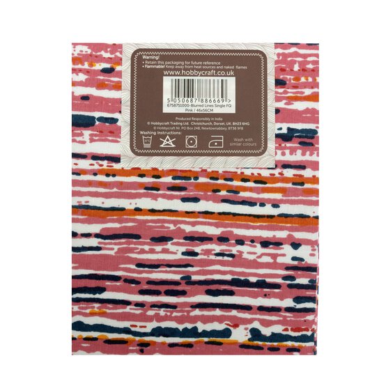 Pink Blurred Lines Single Cotton Fat Quarter image number 5