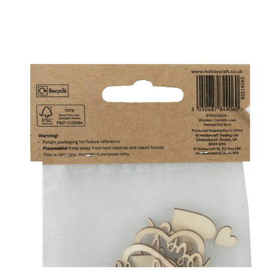 Wooden Love Confetti 24 Pieces image number 5