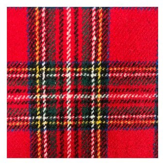 Red Brushed Tartan Fabric by the Metre
