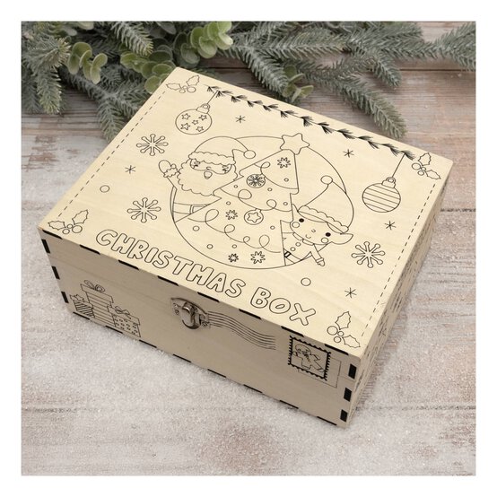 Wooden Christmas Box 23cm image number 1