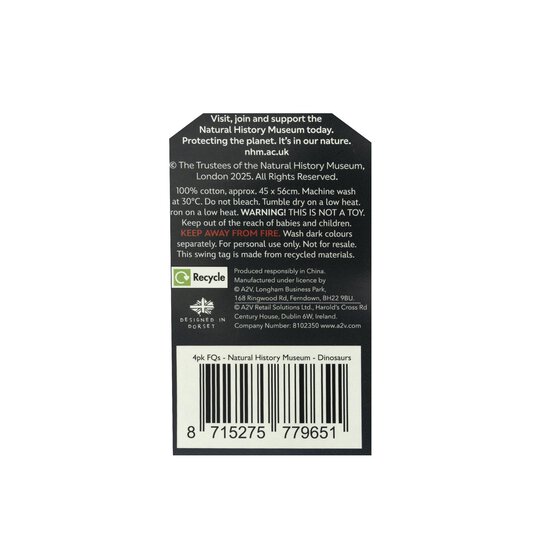 Natural History Museum Dinosaur Fat Quarters 4 Pack image number 8