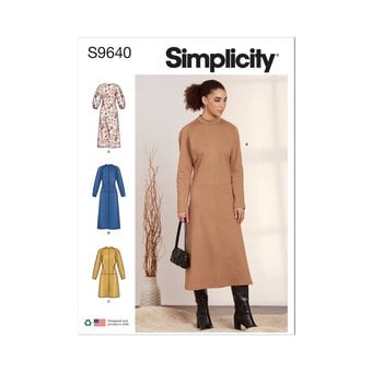 Simplicity Dolman Sleeve Dresses Sewing Pattern S9640 (14-22)