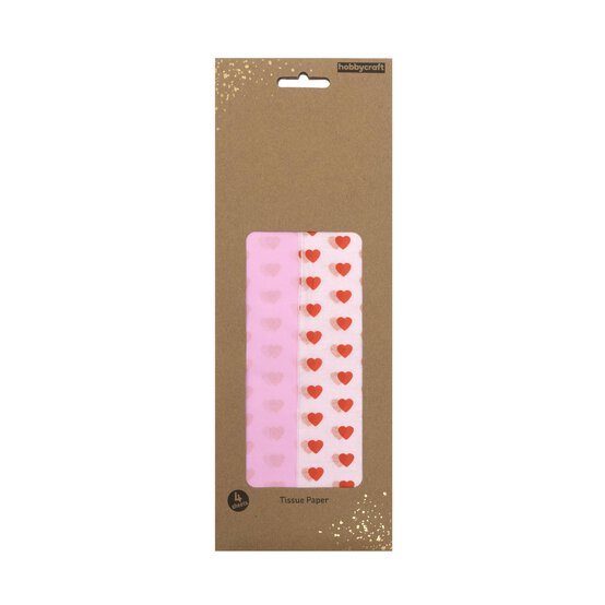 Red Hearts and Pink Tissue Paper 50cm x 75cm 4 Pack image number 4
