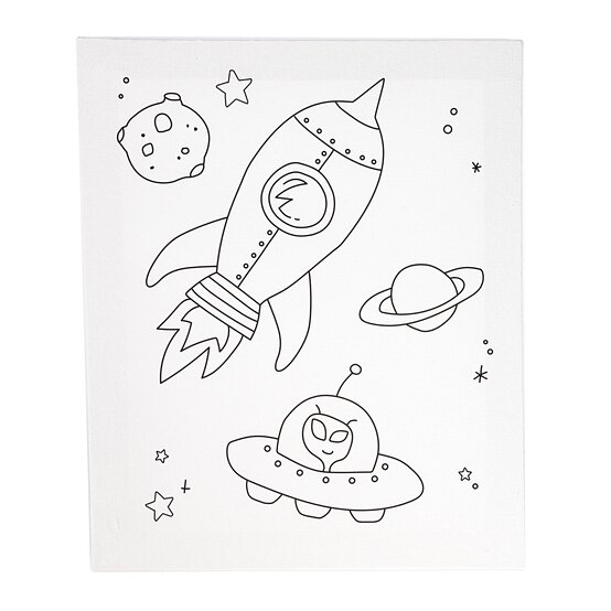 Space Rocket Colour-in Canvas image number 2