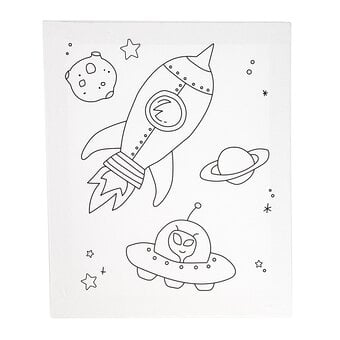 Space Rocket Colour-in Canvas