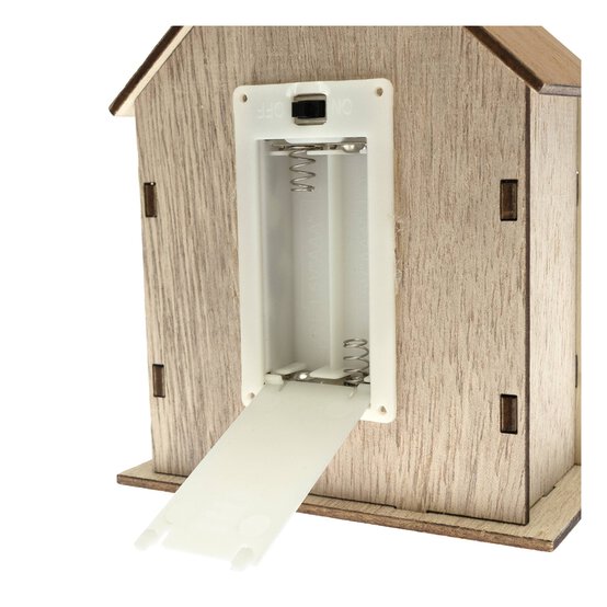 Hanging Wooden LED House 13cm image number 3