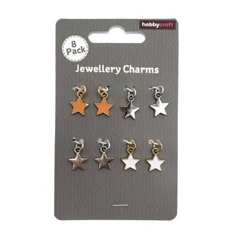 Silver Star Jewellery Charms 8 Pack 