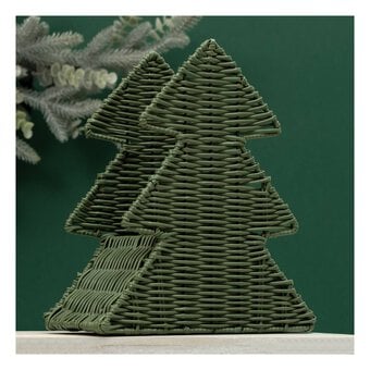 Green Tree Wicker Basket 31cm 