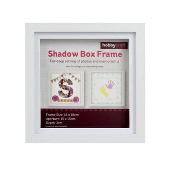 White Shadow Box Frame 18cm x 18cm image number 2