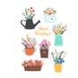 Flowerpots Chipboard Stickers 8 Pack image number 1
