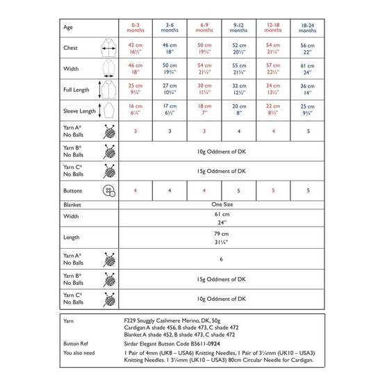 Sirdar Snuggly Cashmere Merino Animal Cardigan Pattern 5376 image number 2