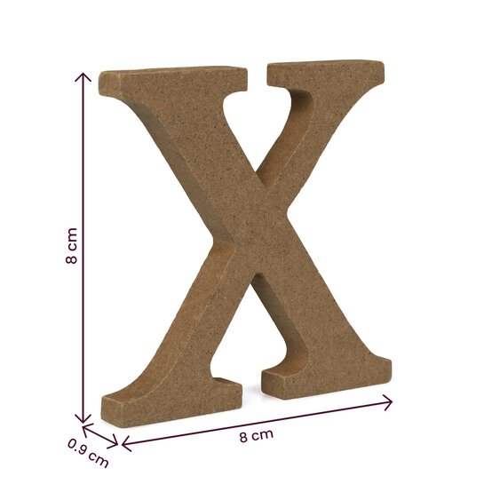 MDF Wooden Letter X 8cm image number 4