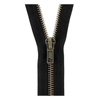 Milward Black Brass Open-Ended Zip 65cm