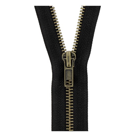 Milward Black Brass Open-Ended Zip 65cm image number 1