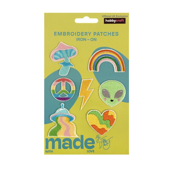 Made With Love Cosmic Icon Iron-On Patches 7 Pack image number 1