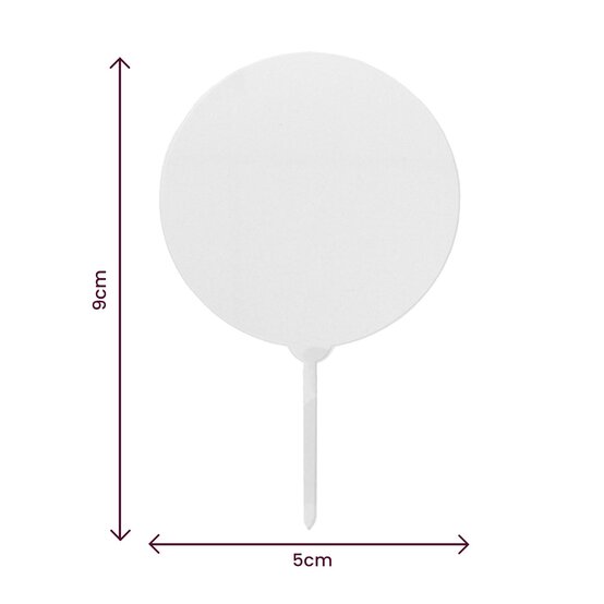 Clear Round Acrylic Cake Toppers 5cm x 9cm 5 Pack image number 4