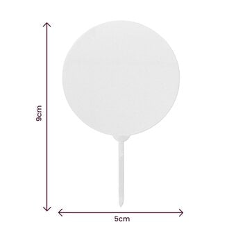 Clear Round Acrylic Cake Toppers 5cm x 9cm 5 Pack image number 3