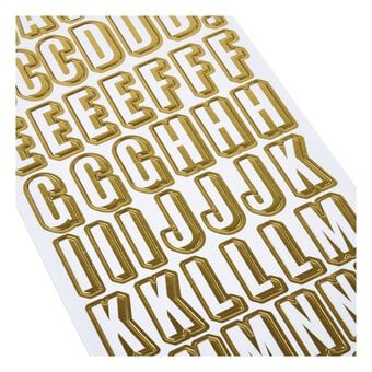 Gold Foil Alphabet Chipboard Stickers 107 Pieces