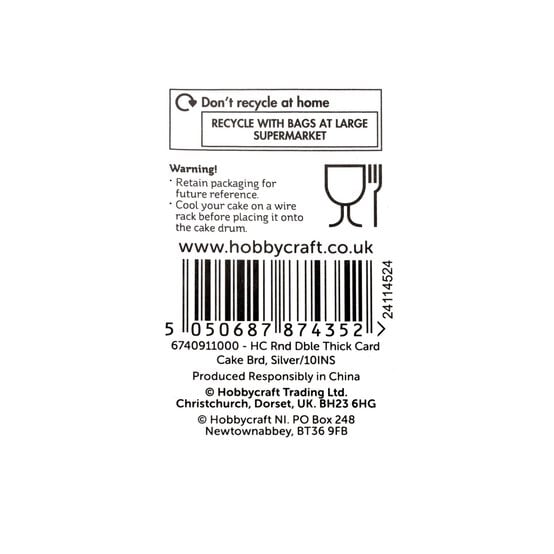 Silver Round Double Thick Card Cake Board 10 Inches image number 4