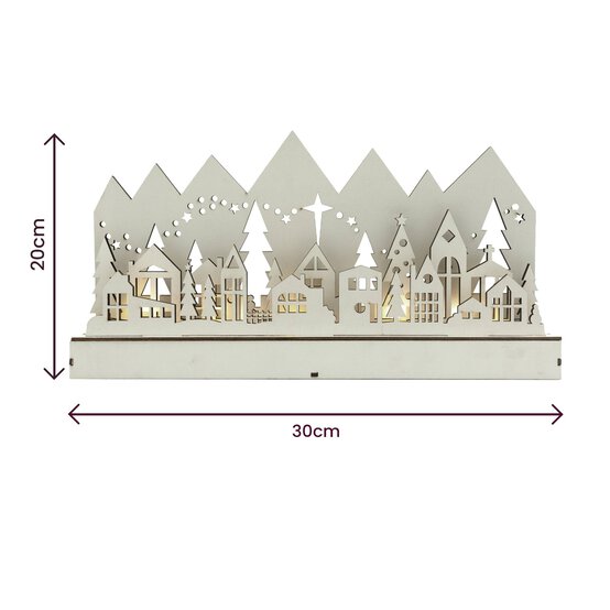 Light-Up Wooden Christmas Village Scene image number 5