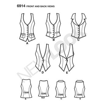New Look Women's Vest Sewing Pattern 6914 image number 2