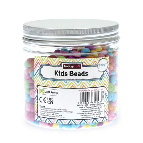 Opaque Rainbow Beads Tub 200g image number 4