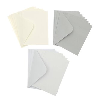 Neutral Hammered Cards and Envelopes 5 x 7 Inches 12 Pack 