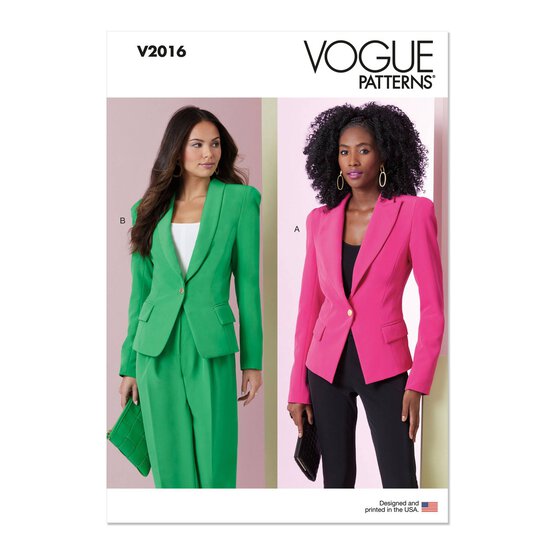 Vogue Women's Jackets Sewing Pattern V2016 (U5 16-24) image number 1