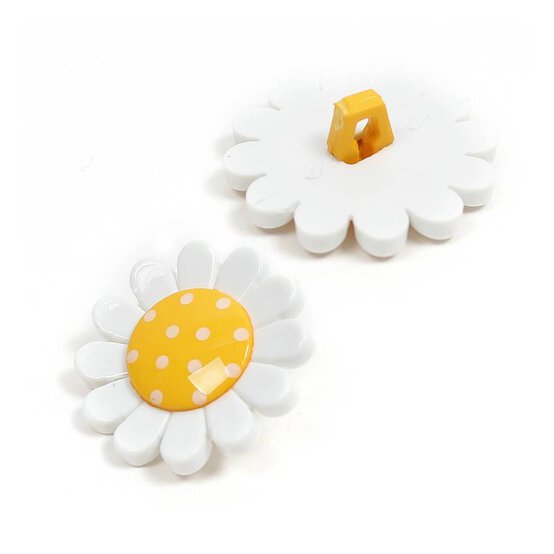 Hemline Yellow Novelty Flower Button 2 Pack image number 1