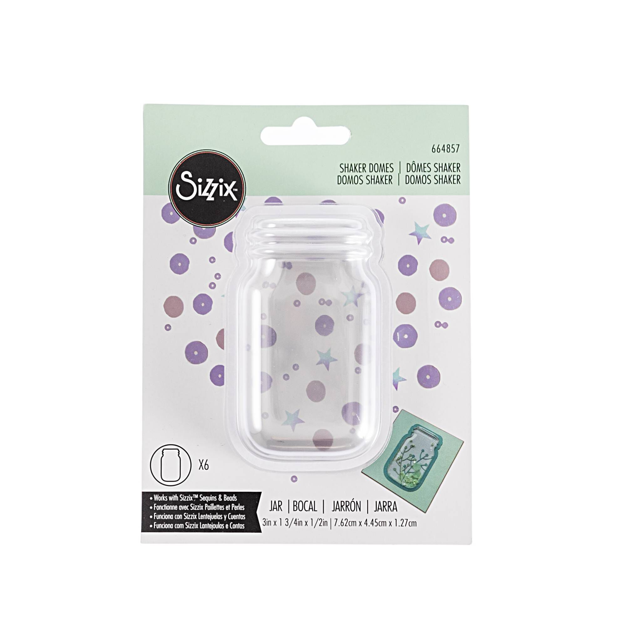 Sizzix Making Essential Shaker Domes Rond Vierkant, 2 1/4 x 1 3/4, 664920, Veelkleurig, One Size Sizzix Making Essential Shaker Domes Rond Vierkant, 2 1/4 x 1 3/4, 664920, Veelkleurig, One Size