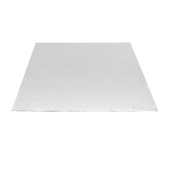 Silver Square Double Thick Card Cake Board 12 Inches