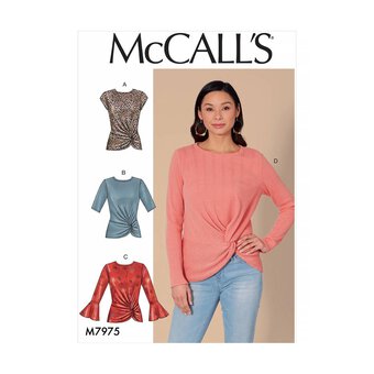 McCall's Women's Tops  Sewing Pattern M7975 (Y XS-M)