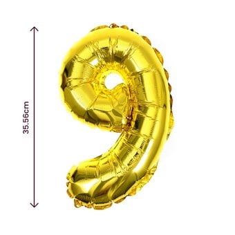 Gold Foil Number 9 Balloon image number 2