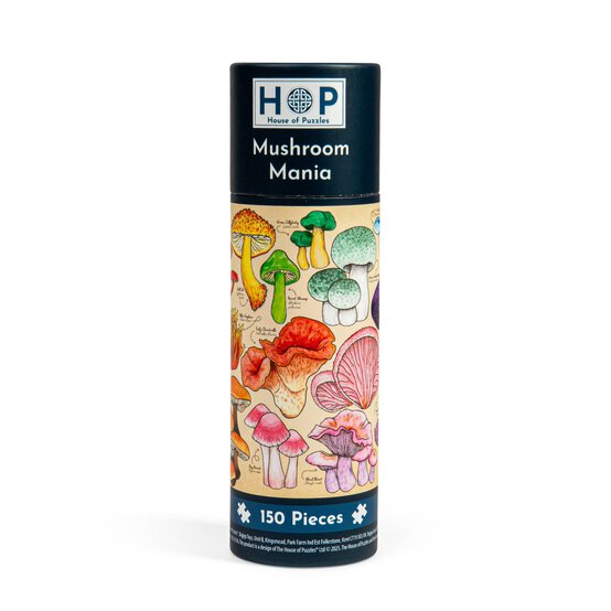 House of Puzzles Mushroom Mania Jigsaw Puzzle Tube 150 Pieces image number 1