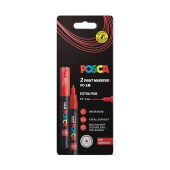 Uni-ball Posca Red PC-1M Marker Pens 2 Pack