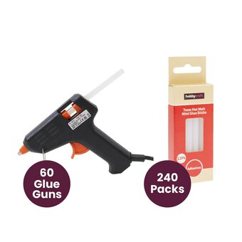Hot Glue Gun Kit - 60 Watt Full Size Heavy Duty High Temp Industrial Hot Melt Gluegun Kit with 12 Glue Sticks & Stand-up Base Stand, Glue Gun for