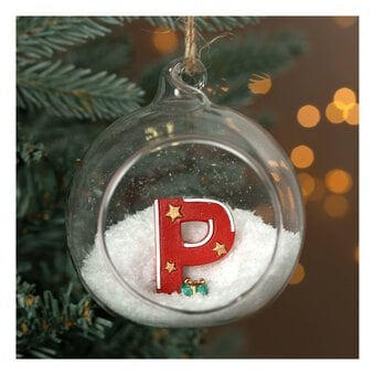 Christmas Resin Letter P Decoration 4cm image number 2