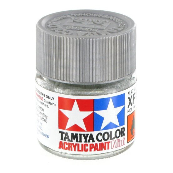 Tamiya Colour Acrylic Paint XF-16 Flat Aluminium 10ml image number 1