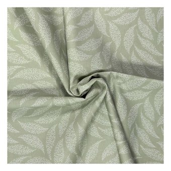 V&A Pressed in Time Green Leaves Cotton Fabric by the Metre