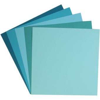 My Colours Aqua Tones Canvas Cardstock 12 x 12 Inches 12 Pack