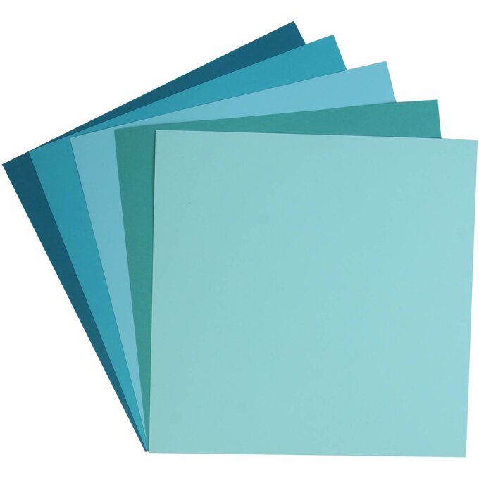 My Colours Aqua Tones Canvas Cardstock 12 x 12 Inches 12 Pack image number 1
