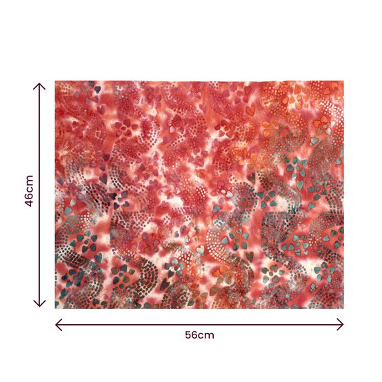 Red Batik Cotton Fat Quarters 4 Pack image number 6