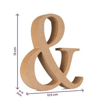 MDF Wooden Ampersand Symbol 13cm image number 5