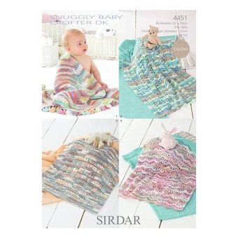 Sirdar Snuggly Baby Crofter DK Crochet Blankets Digital Pattern 4451