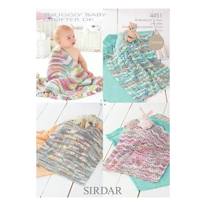 Sirdar Snuggly Baby Crofter DK Crochet Blankets Digital Pattern 4451 image number 1