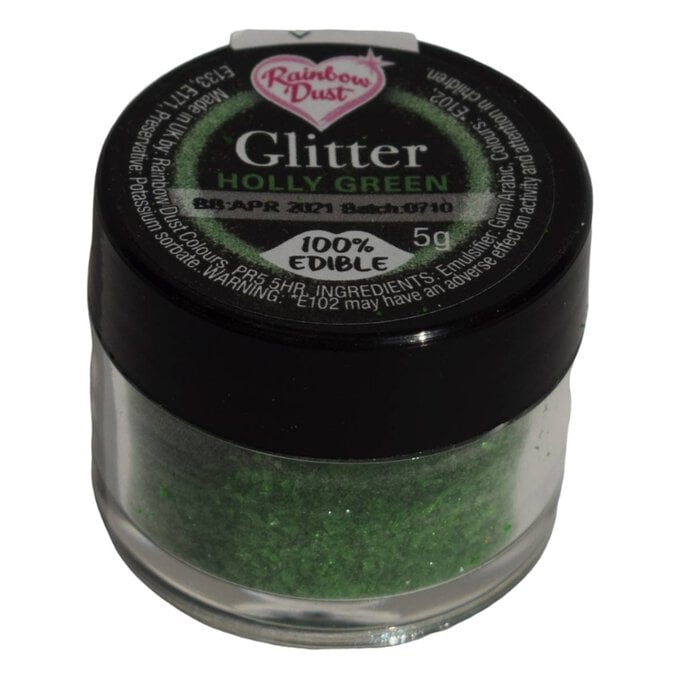 Rainbow Dust Holly Green Edible Glitter 5g image number 1
