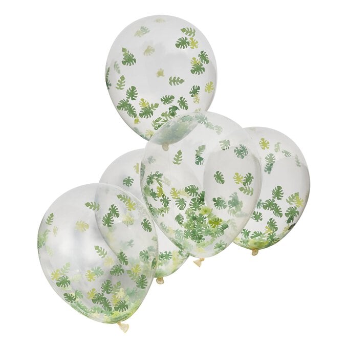 Ginger Ray Jungle Confetti Balloon 5 Pack image number 1