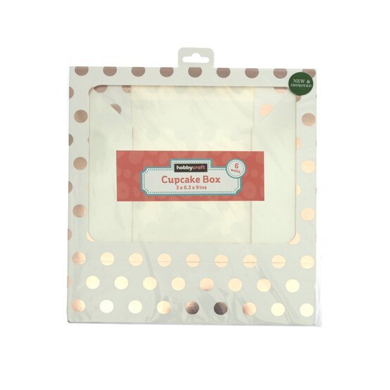 Rose Gold Polka Dot Cupcake Tray Box 6 Wells image number 4
