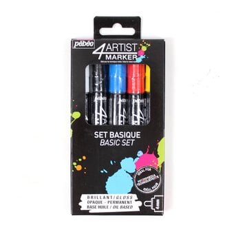Pebeo 4Artist Basic Colour Markers Set 5 Pack