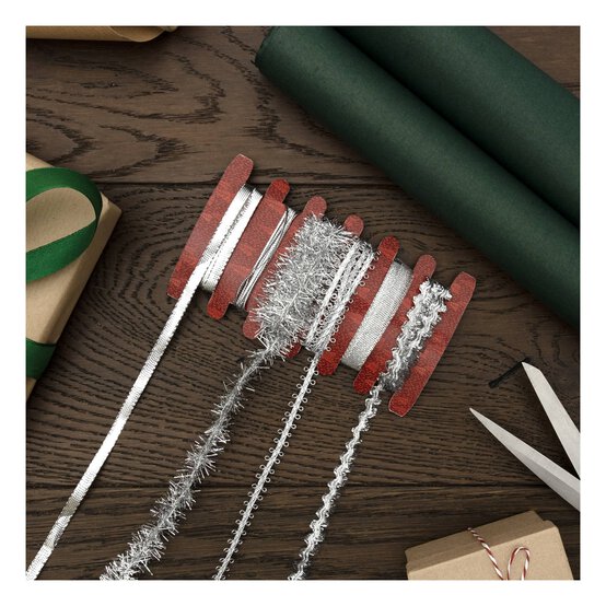 Assorted Silver Ribbons 1m 6 Pack image number 2